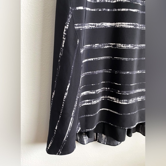 Vince Silk Drop Waist Black Dress Minimalist Artisan Modern Abstract Art Paint 2 - Picture 12 of 14